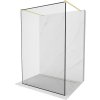 Mexen Kioto, sprchová zástena Walk-In 160 x 200 cm, 8mm sklo čierny vzor, zlatý matný profil, 800-160-002-55-70
