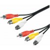 PremiumCord Kabel 3x CINCH-3x CINCH M/M 2m kjackcmm3-2