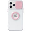 AppleKing transparentný kryt s držiakom na prst a krytkou kamery pre iPhone 14 Pro Max - ružový - možnosť vrátiť tovar ZADARMO do 30tich dní