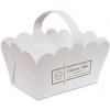 100 ks Papierové košíky na cukrovinky, biele s Vašim logom