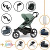Set 11v1 Thule Urban Glide 3 Mist green s magnetickou sponou + madlo + vanička Dark Slate + JOMK príslušenstvo + autosedačka Cybex s ISOFIX základňou a adaptérmi Thule