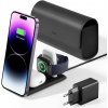 ESR - Premium 3v1 bezdrôtová cestovná nabíjacia súprava s taškou pre iPhone, Apple Watch (MFi), AirPods, Qi2 15W – čierna