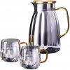 eCa DZ07 Sklenený džbán 1600 ml s vlnitými stenami a vekom + 2 poháre 350 ml