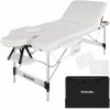 Tectake 405586 3 zóny masážneho lehátka s 5cm polstrovaním a hliníkovým rámom biela 78 cm