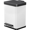 Hailo Öko duo plus M 6222300 odpadkový kôš, 18 l, ocelový plech, (d x š x v) 320 x 320 x 430 mm, biela, s pedálovým otváraním, 1 ks; 6222300