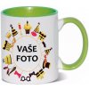 HRNČEK S FOTKOU FAREBNÝ RÁMIK PÁRTY 1 350 ML FOTOPOŠTA Farba: ZELENÝ