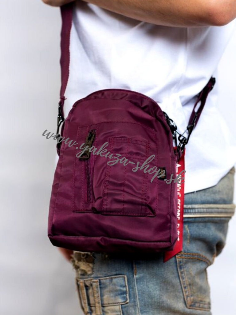 Alpha Industries Crew Carry bag taška na rameno burgundy bordová