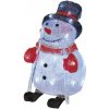 Snehuliak vianočný 30 LED, 28 cm, vonkajší/vnútorný, studená biela, časovač (DCFC03)