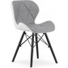 Jedálenská stolička LAGO ekokoža, sivá / biela / čierna