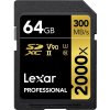 Lexar SDXC Pro 2000X UHS-II U3 R300/W260 (V90) 64 GB LSD2000064G-BNNNG