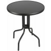 Garden King Balkonový stolík kovový so sklenenou doskou priemer 60 cm