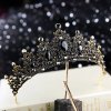 Naishide Jewelry Luxusná korunka - tiara do vlasov BLACK QUEEN - zlatá
