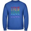 Dúhová Mikina AWDis Dúhový dizajn Love, Love, Love Blu reale