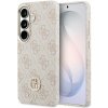 Guess PU Leather 4G Strass Logo Gold Frame Magnetic Zadní Kryt pre Samsung Galaxy S26 Pink