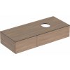 Geberit Skrinka pre umývadlo na dosku Geberit VariForm, s dvomi zásuvkami, odkladacou plochou a zápachovou uzávierkou: 120x23.5x51cm, Dub 501.175.00.1