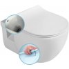 Sapho BRILLA CLEANWASH závesná WC misa s bidet. spŕškou, Rimless, 36,5x53cm, biela 100612