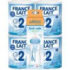 France Lait 2 so železom + DHA 6-12 mesiacov 4x400g + Dr. Brown’s Dojčenská Antikoliková fľaša Options+ Wide-Neck 270ml, modrá