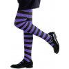 Detské pančuchy ku karnevalovým kostýmom veľ. L - neon fialové pruhované