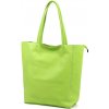 Dámska kožená kabelka cez rameno Luka 26-084 limetkovo zelená, shopper 40 x 37 x 13 cm