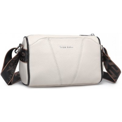 MIss Lulu dámska kožená crossbody kabelka so širokým popruhom L2310 beige