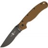 ONTARIO Zatvárací nôž RAT-1 Linerlock, zúbkovaný - čierny/coyote brown (ON8847CB)