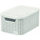 CURVER úložný box RATTAN S, 29,1 x 19,8 x 14,2 cm, biely, 03617-885