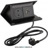 Elektrická zásuvka LEGRAND - POP UP (čierna matná - 1 x 230V + 1 x USB A/C)
