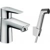 Hansgrohe Talis E - Umývadlová batéria s ručnou sprchou Bidette, chróm 71729000