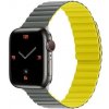 AppleKing silikónový magnetický remienok pre Apple Watch 42mm / 41mm / 40mm / 38mm - sivo-žltý - možnosť vrátiť tovar ZADARMO do 30tich dní