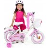 Detský bicykel 12 palcový Sirox Rainbow biely pre dievča s kolieskami