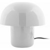 Biela stolová lampa s kovovým tienidlom (výška 20 cm) Fat Mushroom – Leitmotiv