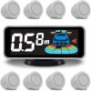 8 x PARKOVACIE SENZORY PARKTRONIC S LED LCD DISPLEJOM, biela farba
