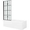 Mexen Cubik obdĺžniková vaňa 160 x 70 cm s plášťom a 2 krídlovou zástenou 80 cm, čierny vzor - 550316070X9208027077