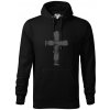 Jesus kríž štetcom - Mikina pánska Cape s kapucňou - 4XL ( Čierna )