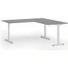 Kancelársky stôl PRIMO BETA L, 180x180 cm, biela podnož, grafit