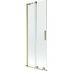 Mexen Velar L, 2-krídlová posuvná vaňová zástena 70 x 150 cm, 8mm číre sklo, zlatý matný profil, 896-070-003-01-55