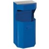 Manutan Kovový vonkajší odpadkový kôš Chafer s popolníkom, objem 50 l, modrý