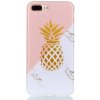 AppleKing kryt z mäkkého plastu ananás a mramor pre iPhone 7 Plus/8 Plus - ružovobiely - možnosť vrátiť tovar ZADARMO do 30tich dní