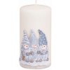 Artman Candles Vianočná sviečka škriatkovia, valec, béžová, pr. 7 x 14 cm