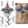 REBELULU Dočasné tetovanie tetovačka vodotesná dočasná tetovacia nálepka pre ženy Ornament Flower Leafs Heart Jewelry