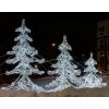 Eco Fix 2D LED světelný strom, 600 cm, ledově bílý s krystalky, hliník