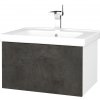 Dreja Umývadlová skrinka VARIANTE SZZ 65 (umývadlo Harmonia) - N01 Biela lesk / D16 Tmavý betón