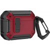 AppleKing superodolný obal s karabínou pre AirPods Pro 2 (2022) - čierno-červený - možnosť vrátiť tovar ZADARMO do 30tich dní