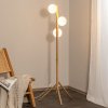 TK Lighting Stojacia lampa Estera, opálové sklo, drevený rám, 132 cm, 3 svetlá - 5809