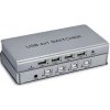 PremiumCord USB Prepínač periférií 4:4 s diaľkovým ovládaním alebo prepínaním klávesom skratkou ku2mpt44
