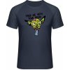 Mymate Predĺžené Tričko MY111 - Dizajn - Zombie Pes - Navy / Heather Navy - L - Pánske
