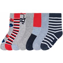 LUPILU Chlapčenské ponožky s biobavlnou, 7 párov sivá/červená/navy modrá/bledomodrá