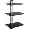 tectake 400349 policový systém na dvd/sat tři poličky 80x42x34cm - černá