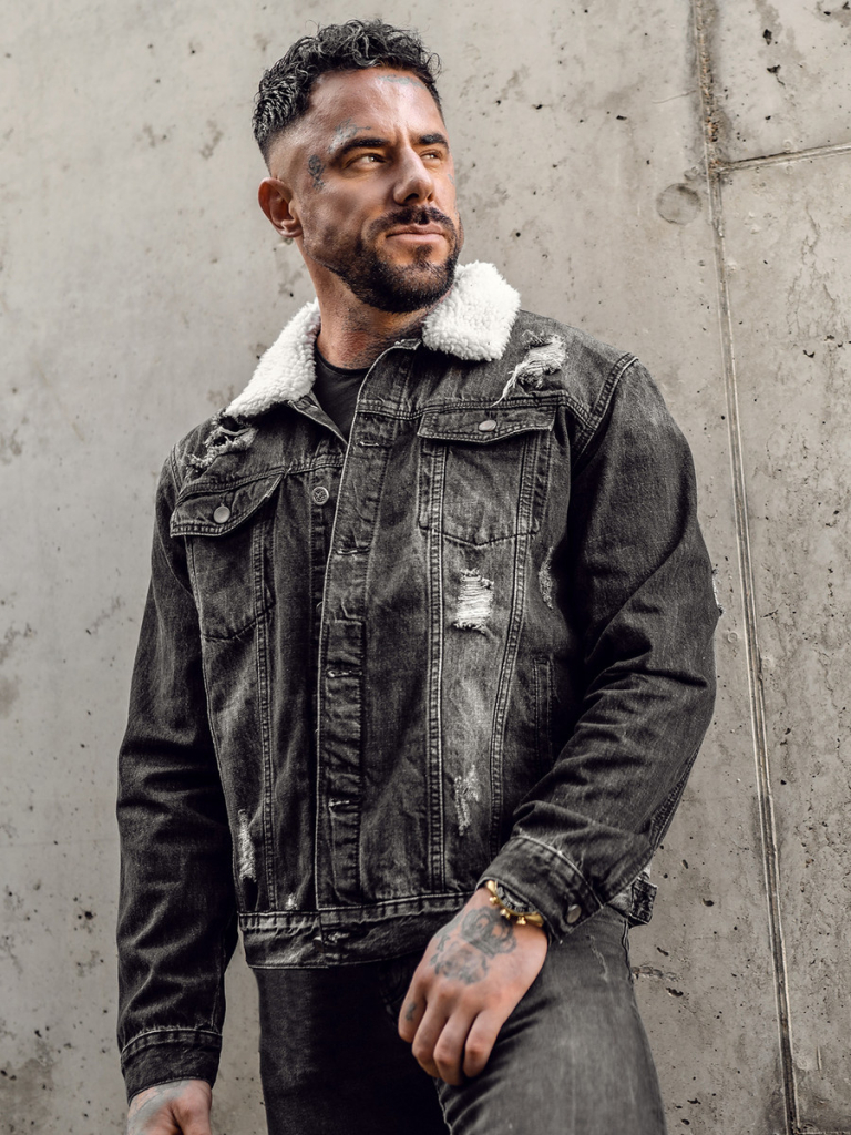 Bolf pánska rifľová trucker bunda MJ502NA čierna