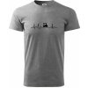 Ekg lokomotíva - Klasické pánske tričko vyššej gramáže - 2XL ( Tmavosivý melír )